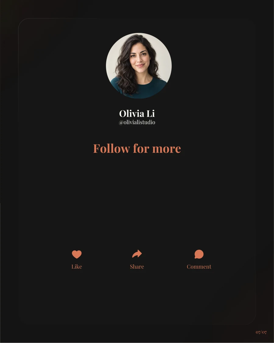 Slide 7: Follow for more.