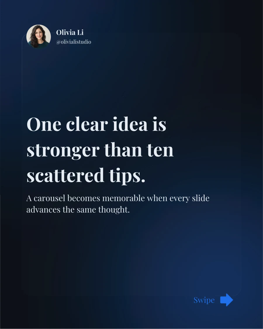 The same carousel cover shown in the Core · Dark theme